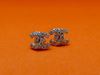 Picture of “C” stud earrings in sterling silver with round cubic zirconia, two interlocking C-shapes - small