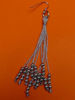 Afbeeldingen van “Fancy Net” bengelende oorbellen volledig in sterling zilver met 10 kettinkjes afgewerkt met gepolijste ronde kralen