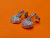 Image de « Coeur pavé fantaisie » ensemble de pendentif et de boucles d'oreilles pendantes en argent sterling, cœur avec zircones cubiques