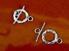 Picture of 10x10 mm, sterling silver clasp, toggle, flat round, scroll circle