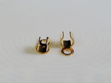 Picture of 10x5 mm, fold-over cord-end, steel, gold-plated, 20 pieces