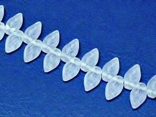 Image de 10x6 mm, perles de verre pressé tchèque, feuilles ondulées, cristal, translucide, dépoli