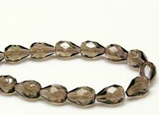 Image de 10x7 mm, perles à facettes tchèques gouttes, noir diamant, transparent