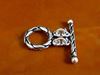 Picture of 16x16 mm, toggle clasp, sturdy multi-strand, 2-rings, antique sterling silver, 1 set
