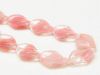 Picture of 19x13 mm, Czech druk beads, twisted leaf, cloud rose, partially transparent, 12 pieces