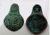 Picture of 49x35 mm, ancient fertility symbol, pendant, Zamak, copper-plated, green patina