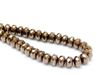 Image de 4x7 mm, perles à facettes tchèques rondelles, noires, opaques, lustre doré