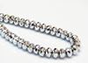 Picture of 4x7 mm, Czech faceted rondelle beads, crystal, transparent, full silver mirror