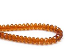 Picture of 4x7 mm, Czech faceted rondelle beads, topaz brown, transparent