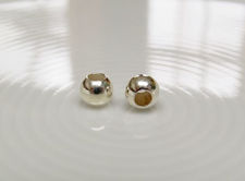 Image de 5x5 mm, rond, perles en argent sterling, lisses, 5 pièces