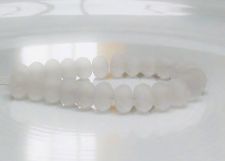 Picture of 5x8 mm, Czech faceted rondelle beads, crystal, translucent, frosted