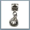 Image de 4x6 mm, perles tubes et breloque, alliage, argenté, coccinelle, 2 pièces