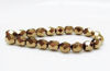 Image de 6x6 mm, perles à facettes tchèques rondes, cristal, transparent, lustre doré