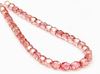 Picture of 6x6 mm, Czech faceted round beads, transparent, light topaz pink luster