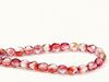 Picture of 6x6 mm, Czech faceted round beads, transparent, variegated garnet red luster