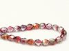 Picture of 6x6 mm, Czech faceted round beads, transparent, variegated garnet red-green luster