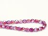 Picture of 6x6 mm, Czech faceted round beads, transparent, variegated pink and purple luster