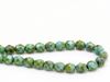 Image de 6x6 mm, perles à facettes tchèques rondes, bleu turquoise, opaque, picasso vert