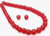 Picture of 6x6 mm, round, Czech druk beads, deep ruby red, transparent