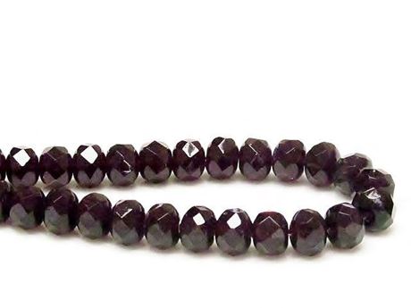 Image de 6x8 mm, perles à facettes tchèques rondelles, noir améthyste, translucide