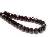 Picture of 6x8 mm, Czech faceted rondelle beads, amethyst black, translucent
