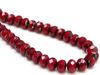 Picture of 6x8 mm, Czech faceted rondelle beads, burgundy red, opaque, black ghost