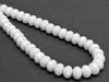 Image de 6x8 mm, perles à facettes tchèques rondelles, blanc craie, opaque