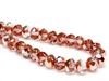 Picture of 6x8 mm, Czech faceted rondelle beads, crystal, transparent, half tone rose gold mirror