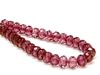 Picture of 6x8 mm, Czech faceted rondelle beads, wine red, transparent, alexandrite lustered