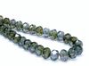 Picture of 6x8 mm, Czech faceted rondelle beads, Montana blue, transparent, picasso