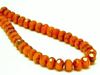 Image de 6x8 mm, perles à facettes tchèques rondelles, orange, opaque, lustré ambre, travertin