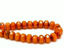 Image de 6x8 mm, perles à facettes tchèques rondelles, orange, opaque, lustré ambre, travertin