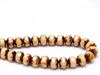 Image de 6x8 mm, perles à facettes tchèques rondelles, blanc crème pastel, opaque, picasso