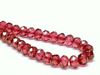 Picture of 6x8 mm, Czech faceted rondelle beads, transparent, golden amethyst red luster