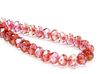 Picture of 6x8 mm, Czech faceted rondelle beads, variegated topaz pink, transparent, golden luster