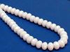 Picture of 6x9 mm, Czech faceted rondelle beads, chalk white, opaque, shimmering