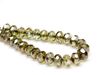 Picture of 6x9 mm, Czech faceted rondelle beads, crystal, transparent, moss green luster