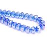 Picture of 6x9 mm, Czech faceted rondelle beads, sapphire blue, transparent, shimmering