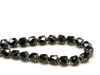 Image de 8x6 mm, cathédrale, perles tchèques, noires, opaques, bords argentés