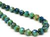 Picture of 8x8 mm, central cut, Czech beads, blue and green-blue, travertine