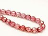 Picture of 8x8 mm, Czech faceted round beads, transparent, light topaz pink luster