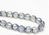 Picture of 8x8 mm, Czech faceted round beads, transparent, lumi blue luster
