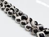 Picture of 8x8 mm, round, gemstone beads, agate, Tibetan style, black and white, faceted