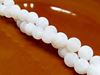 Picture of 8x8 mm, round, gemstone beads, crackle agate, white, frosted