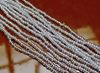 Picture of Czech seed beads, size 11/0, pre-strung, crystal, AB