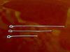 Picture of Eye pins, 2 inches, 21 gauge, silver-plated brass, 20 pieces