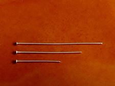 Picture of Head pins, 2 inches, 21 gauge, silver-plated brass, 20 pieces