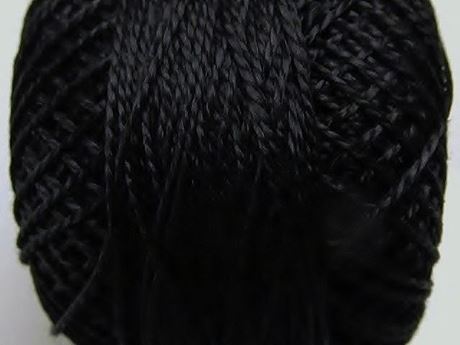 Afbeeldingen van Coton perlé, maat 8, zwart, glanzend, pearl cotton