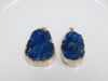 Image de 23x36 mm, pendentif, pierre gemme, agate druse, bleu céleste, bord couleur or