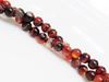 Picture of 6x6 mm, round, gemstone beads, natural striped agate, black and red brown
